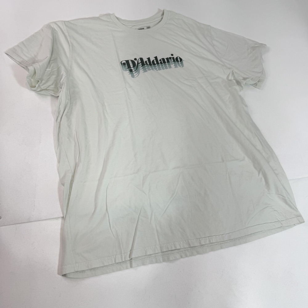 D'Addario Shirt Mens 3XL White Logo Graphic‎ Tee T-Shirt Music Guitar Strings